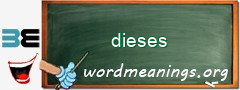 WordMeaning blackboard for dieses